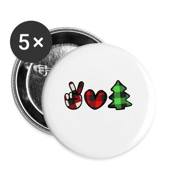 Merry Christmas Lustiges Weihnachtsshirt - Buttons groß 56 mm (5er Pack) - Weiß - Vorne