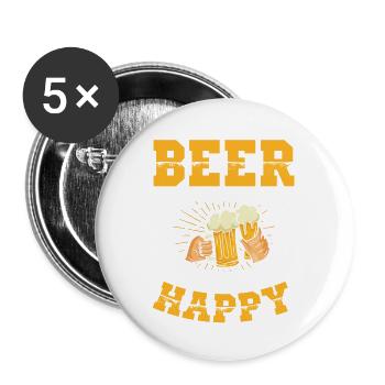 Beer is proof that God loves us | - Buttons large 2.2''/56 mm (5-pack) - white - Front