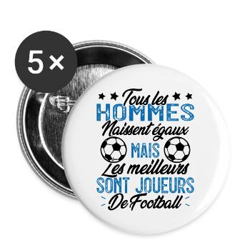 les hommes sont les meilleurs joueurs de football - Lot de 5 grands badges (56 mm) - blanc - Devant