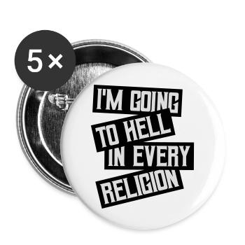 in going to hell - Buttons large 2.2''/56 mm (5-pack) - white - Front