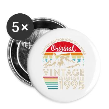 Original Vintage Établi En 1995 Anniversaire - Lot de 5 grands badges (56 mm) - blanc - Devant