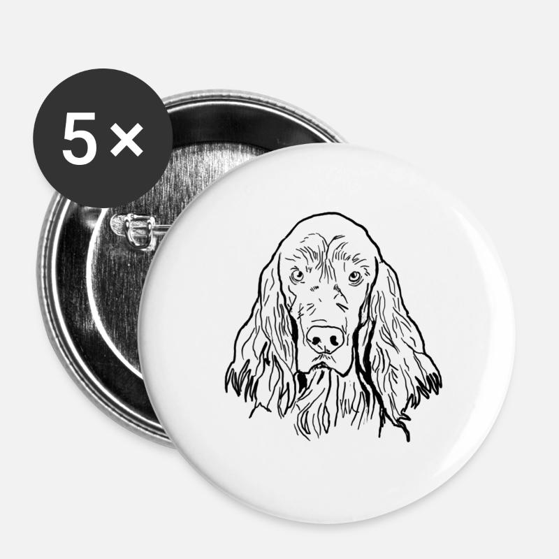 Irish Setter - Buttons large 2.2''/56 mm (5-pack) - white
