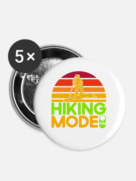 Draußen Wandern Fernweh Geschenk - Buttons groß 56 mm (5er Pack) - Weiß