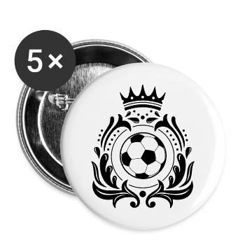 Fußball Soccer - Buttons groß 56 mm (5er Pack) - Weiß - Vorne