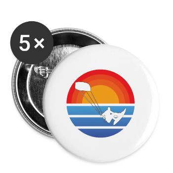 Kitesurfer Surfen Windsurfer Geschenk Windsurfing - Buttons groß 56 mm (5er Pack) - Weiß - Vorne