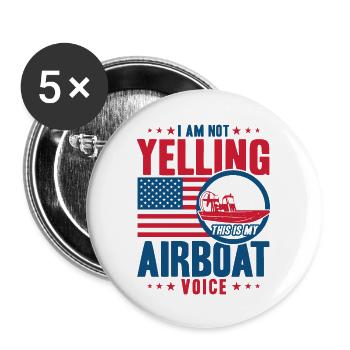 Airboat Racing Boat Captain Airboat Race Ges - Lot de 5 grands badges (56 mm) - blanc - Devant