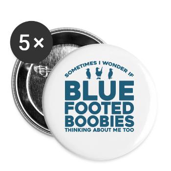Blue-footed Gannet Birdwatcher Boobie Gift - Buttons large 2.2''/56 mm (5-pack) - white - Front
