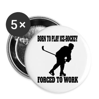 Hockey sur glace Sports d’hiver Cadeau Équipe de hockey sur glace - Lot de 5 grands badges (56 mm) - blanc - Devant