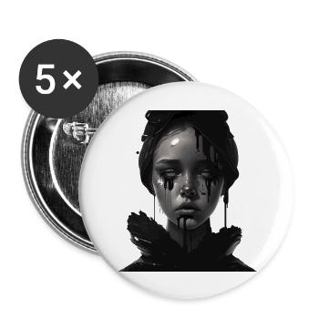 Sad girl - Buttons large 2.2''/56 mm (5-pack) - white - Front