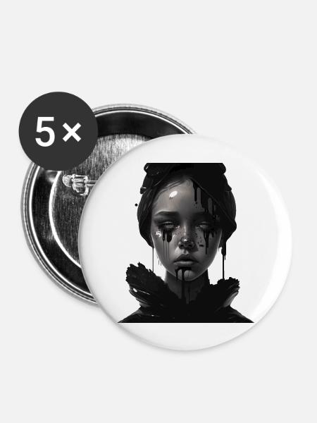 Sad girl - Buttons groß 56 mm (5er Pack) - Weiß