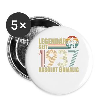 Legendär Seit 1937 Absolut Einmalig - Buttons groß 56 mm (5er Pack) - Weiß - Vorne