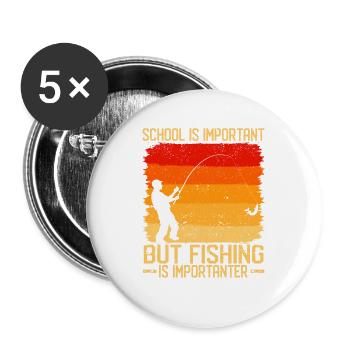L’école vintage est importante, mais la pêche est - Lot de 5 grands badges (56 mm) - blanc - Devant