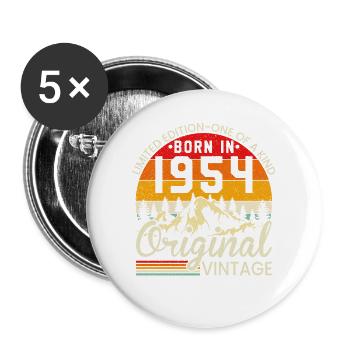 Unique En Son Genre Né En 1954 Millésime Original - Lot de 5 grands badges (56 mm) - blanc - Devant
