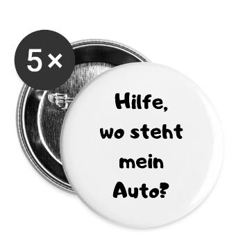 Partyspruch für Malle, Karneval ect. - Kostümidee - Buttons groß 56 mm (5er Pack) - Weiß - Vorne