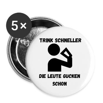 Partyspruch für Malle, Karneval ect. - Kostümidee - Buttons groß 56 mm (5er Pack) - Weiß - Vorne