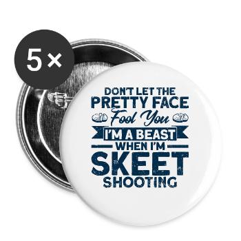 Shooting Club Clay Pigeon Shooting Falling Shooting Gesch - Buttons large 2.2''/56 mm (5-pack) - white - Front