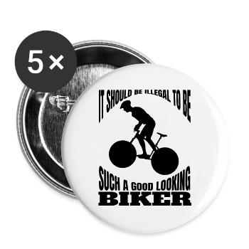 Bike Tour Mountain Bike Bike Cycling Cycling - Buttons large 2.2''/56 mm (5-pack) - white - Front