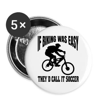 Bike Mountain Bike Cycling Bike Tour Cycling - Buttons large 2.2''/56 mm (5-pack) - white - Front