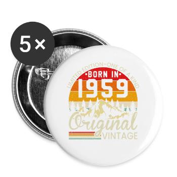 Unique En Son Genre Né En 1959 Millésime Original - Lot de 5 grands badges (56 mm) - blanc - Devant