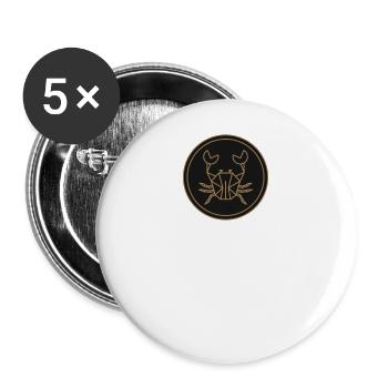cancer - Lot de 5 grands badges (56 mm) - blanc - Devant