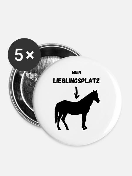 Mein Lieblingsplatz - Buttons groß 56 mm (5er Pack) - Weiß