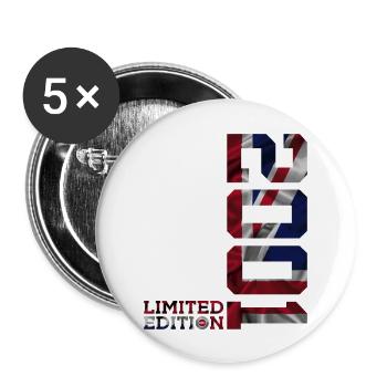 ANGLETERRE ÉDITION LIMITÉE 2001 24E ANNIVERSAIRE DU ROYAUME-UNI - Lot de 5 grands badges (56 mm) - blanc - Devant