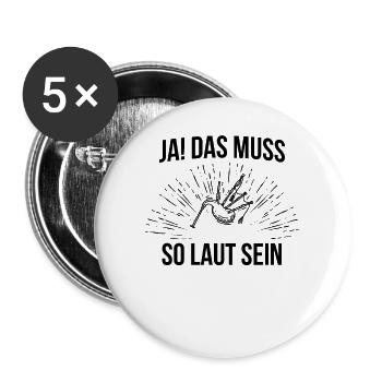Dudelsack Dudelsackspieler Sackpfeife - Buttons groß 56 mm (5er Pack) - Weiß - Vorne