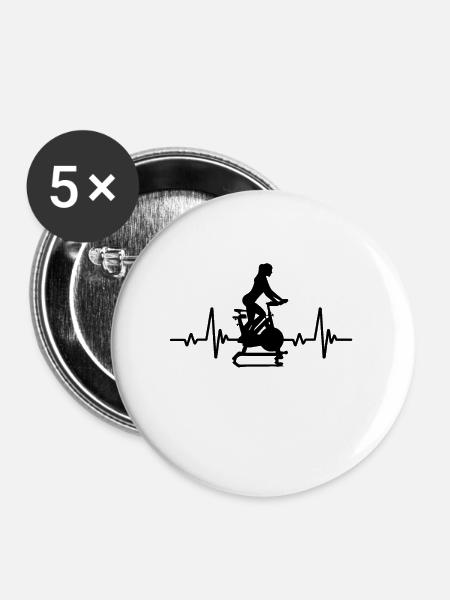 Herzfrequenz Indoor Cycling - Buttons groß 56 mm (5er Pack) - Weiß