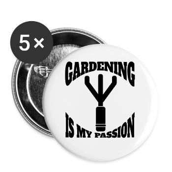 Gärtner Obstgarten Geschenk Hobbygärtner Garten - Buttons groß 56 mm (5er Pack) - Weiß - Vorne