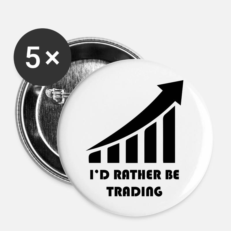 Bitcoin Trading Crypto Aktien - Buttons groß 56 mm (5er Pack) - Weiß