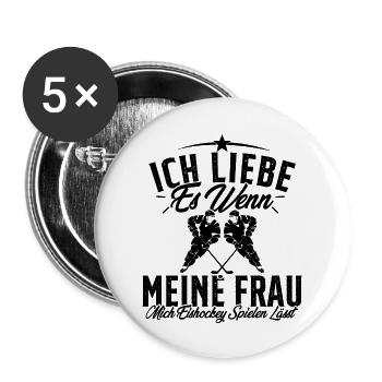 Ich Liebe Meine Frau Eishockey Eishockeyspieler - Buttons groß 56 mm (5er Pack) - Weiß - Vorne