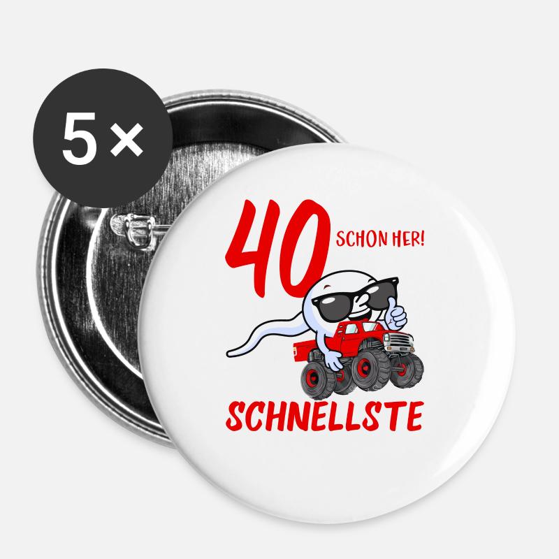 Die Legende Wird 40 Jahre 40s Birthday - Buttons groß 56 mm (5er Pack) - Weiß