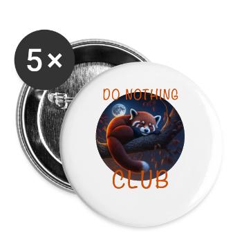 Red panda - Buttons large 2.2''/56 mm (5-pack) - white - Front