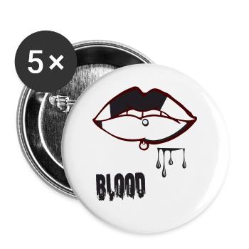 piercing & blood - Buttons large 2.2''/56 mm (5-pack) - white - Front