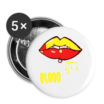 piercing & blood - Buttons large 2.2''/56 mm (5-pack) - white - Front