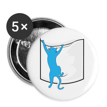 cat in your pocket - Buttons large 2.2''/56 mm (5-pack) - white - Front