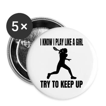 Tennis Women Tennis Player Girls Tennis Club - Buttons large 2.2''/56 mm (5-pack) - white - Front