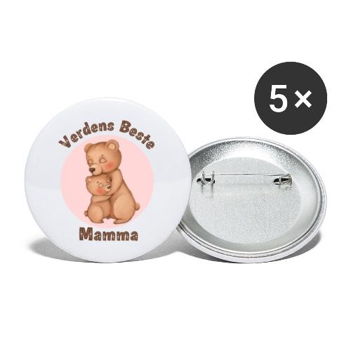 Verdens beste mamma - Stor pin 56 mm (5-er pakke)