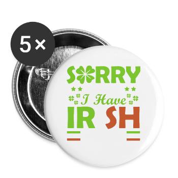Sorry, I can't, I have Irish - Buttons large 2.2''/56 mm (5-pack) - white - Front
