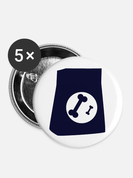 DOG CAT PET - Buttons groß 56 mm (5er Pack) - Weiß