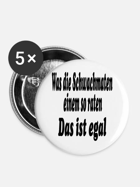 Schwachmaten - Buttons groß 56 mm (5er Pack) - Weiß