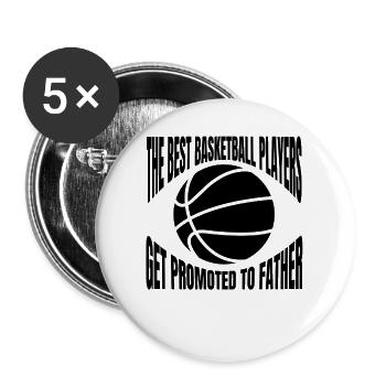Basketball Père Joueur de basket-ball Équipe de basket-ball - Lot de 5 grands badges (56 mm) - blanc - Devant