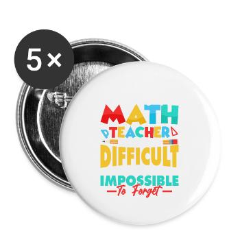 An Awesome Math Teacher Is Hard To Find Education - Buttons groß 56 mm (5er Pack) - Weiß - Vorne