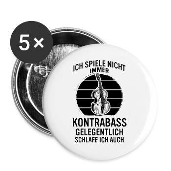 Kontrabass Kontrabassspieler Kontrabassist - Buttons groß 56 mm (5er Pack) - Weiß - Vorne