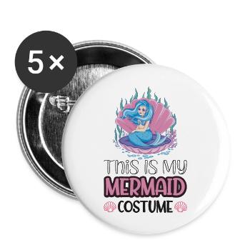 This Is My Mermaid Costume - Buttons large 2.2''/56 mm (5-pack) - white - Front