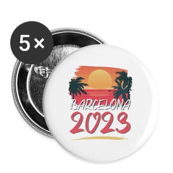 Barcelona 2023 - Buttons large 2.2''/56 mm (5-pack) - white - Front