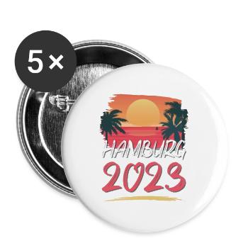 Hamburg 2023 - Buttons groß 56 mm (5er Pack) - Weiß - Vorne