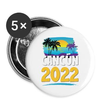 Cancun 2023 - Buttons groß 56 mm (5er Pack) - Weiß - Vorne