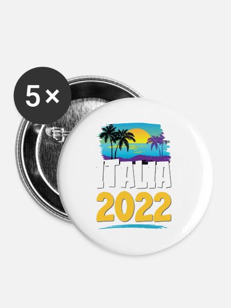 Italia 2023 - Buttons groß 56 mm (5er Pack) - Weiß