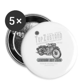 2004 Biker Top Zustand, Legendär, Legende, Bike, - Buttons groß 56 mm (5er Pack) - Weiß - Vorne